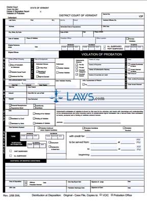 Docket & Disposition Report ~ Violation of Probation