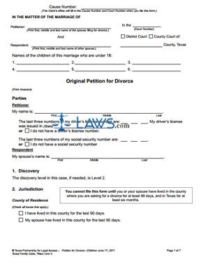 Form The Uncontested Divorce Process With Children Packet
