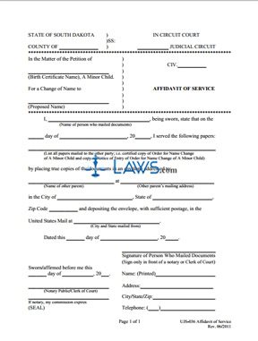 Form UJS-036 Affidavit