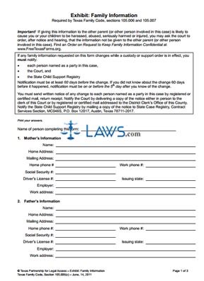 Form Exhibit: Family Information