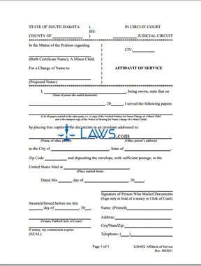 Form UJS-032 Affidavit of Service
