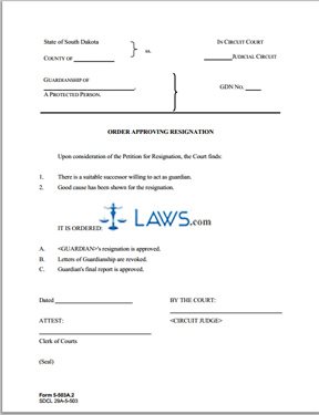Form 5-503a2 Order Approving Resignation
