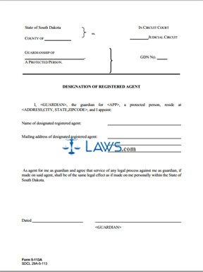 Form 5-113a Designation of Registered Agent