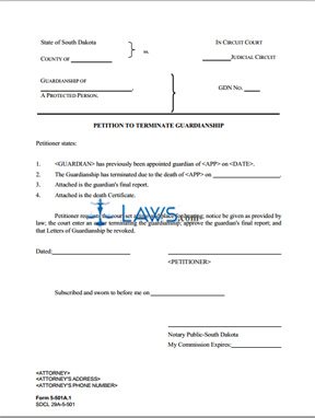 Form 5-501a1 Petition to Terminate Guardianship