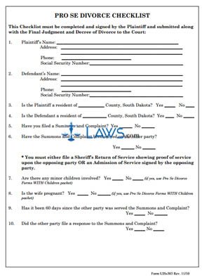 Form Pro Se Divorce Forms – For Couples Without Children