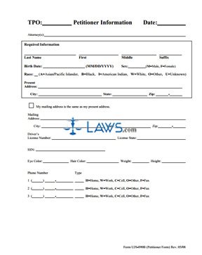 Form Protection Order from Acts of Domestic Abuse (Full Packet)