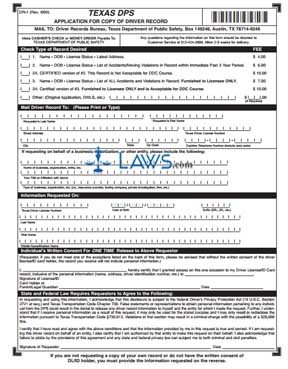 Form DR-1 Application for Copy of Driver Record