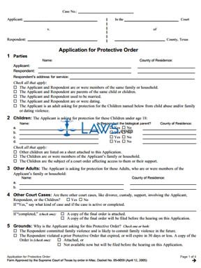 Form Protective Orders