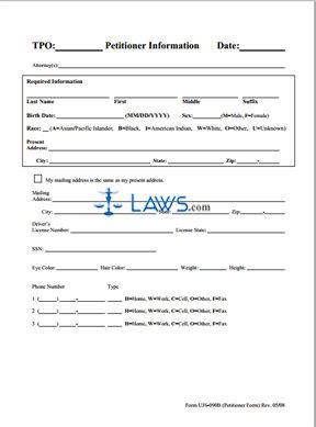 UJS-090B-Petitioner Information Form