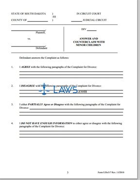 UJS 317 - Answer and Counterclaim with Children
