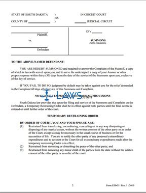 UJS 311 - Summons with Children