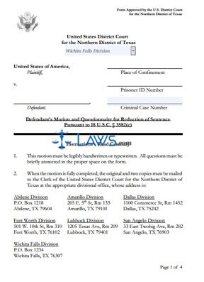 Motion for Reduction of Sentence Pursuant to 18 USC 3582