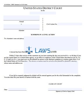 Summons in a Civil Case