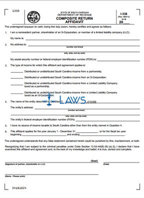 Form I-338 Composite Return Affidavit