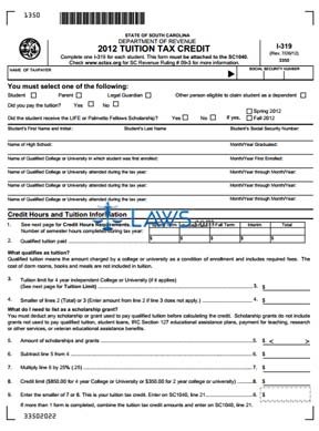 Form I-319 Tuition Tax Credit