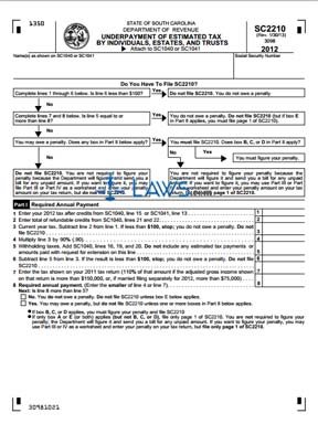 Form SC2210 Underpayment of Estimated Tax By Individuals