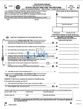 Form ST-3 State Sales and Use Tax Return