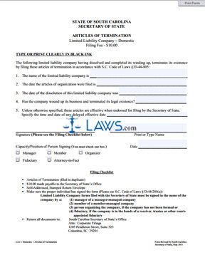 Form Articles of Termination (LLC) 