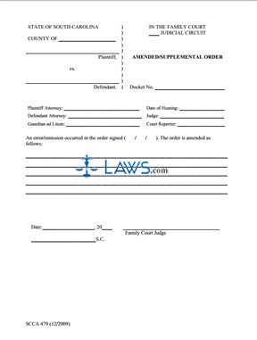 Amended - Supplemental Order