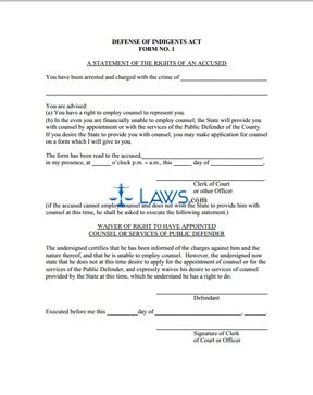Form 1 - A Statement of the Rights of an Accused