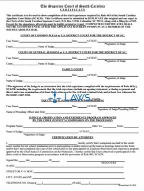 Certificate - Rule 403