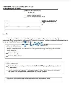 Certification of Termination (Limited Partnership) 