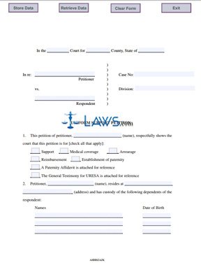 Form Uniform Support Petition