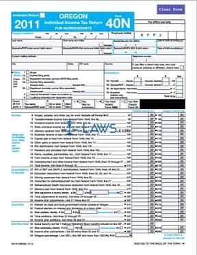 Form 40N Individual Income Tax Return Nonresident