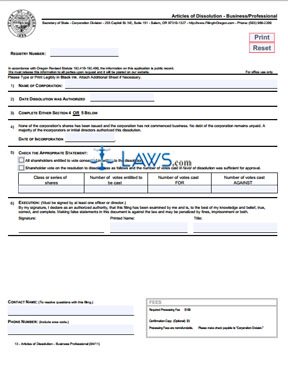 Form Articles of Dissolution (Profit Corporation) 