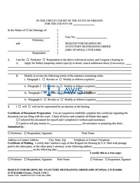 Form Notice of Statutory Restraining Order Preventing the Dissipation of Assets in Domestic Relations Actions (1B)