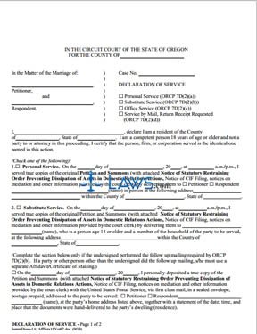 Form Declaration of Service (1A)