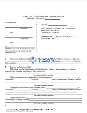 Form Petition for Summary Dissolution of Marriage (1A)