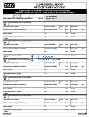 Form 32B Accident Report Supplement (Supplement for more than 2 drivers involved in crash)  