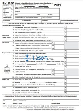 Form RI-1120C Business Corporation Tax Return
