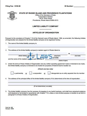 Form RI Articles of Organization (LLC)