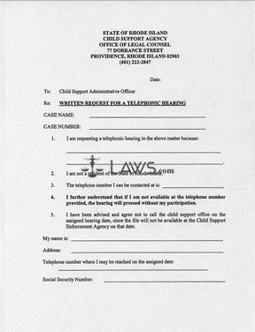 Form Request for a Telephone Hearing