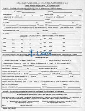Form CSS1 Child Support Information and Payment Form