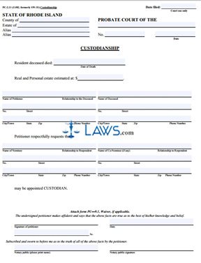 Form PC2.11 Custodianship