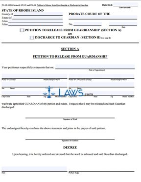 Form PC2.9 Petition to Release From Guardianship