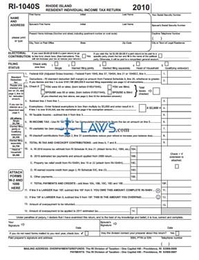 Form RI-1040S Simplified Resident Return Booklet 