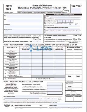 property personal business form rendition otc oklahoma tax forms laws instructions