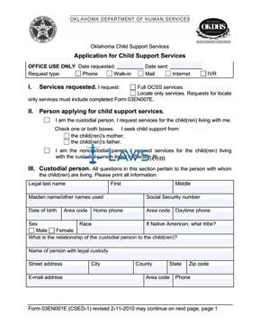 Form 03EN001E Child Support Services and Responsibilities