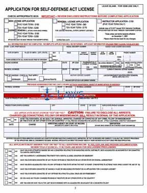 Form Application for Self-Defense Act License
