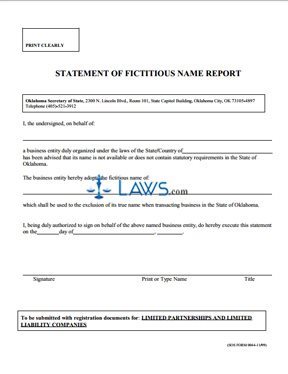 Fictitious Name Forms, Limited Partnerships and Limited Liability Companies (Title 54)
