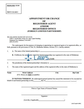 Appointment or Change of Registered Agent and/or Office