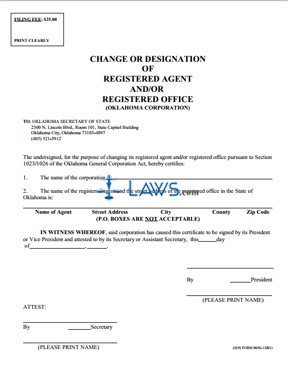 Change or Designation of Registered Agent and/or Registered Office