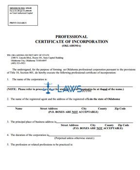Certificate of Incorporation Forms and Procedures (Professional)