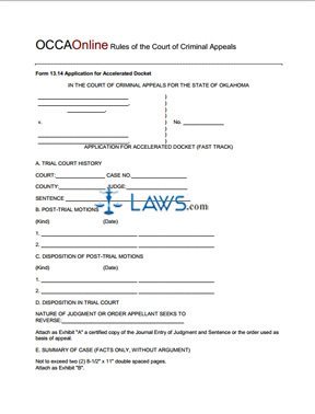 Application for Accelerated Docket