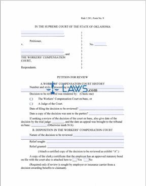 Petition for Review, Workers' Compensation Court