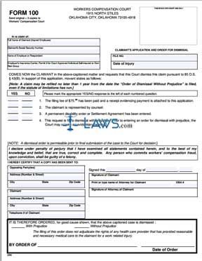 Claimant's Application and Order for Dismissal. 2/06